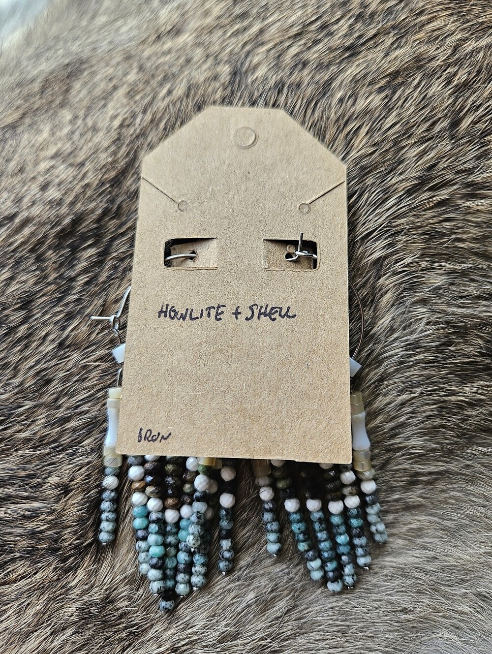 Howlite Hoop Dangles 💫 Handmade - Picture 2 of 4